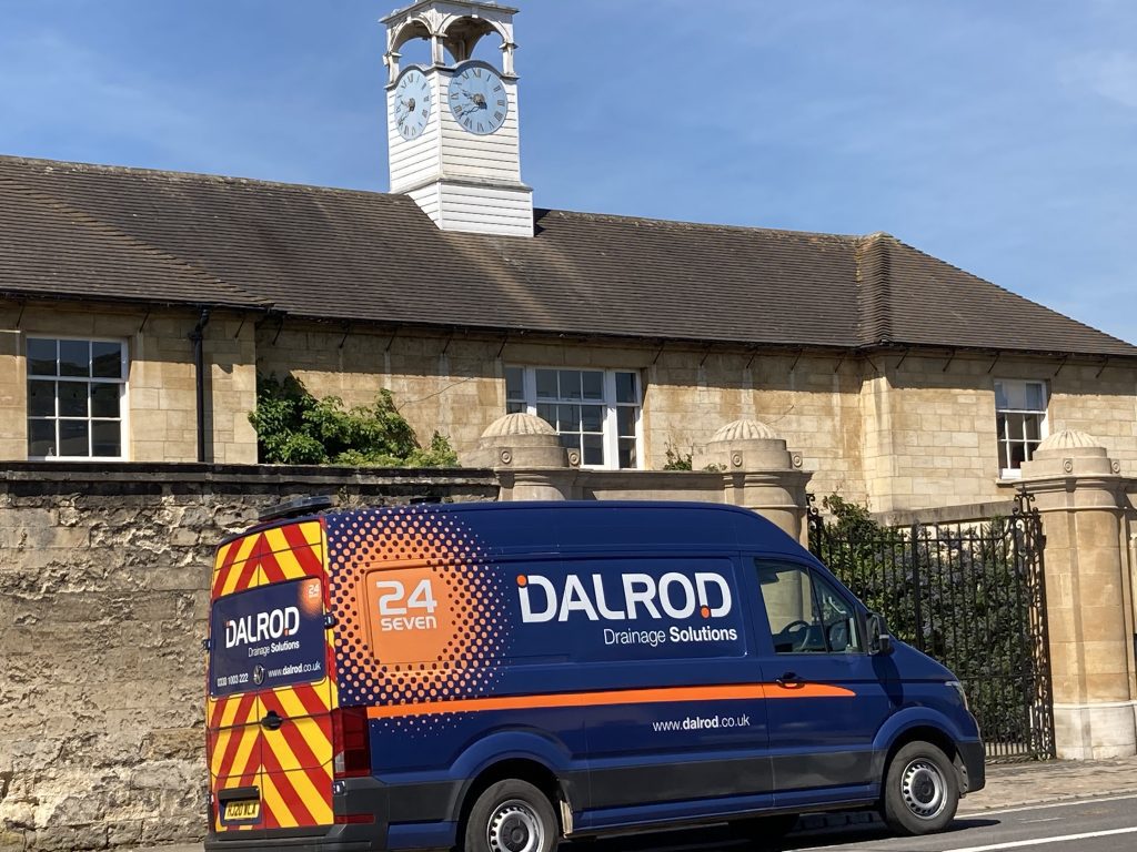 Dalrod van in housing estate